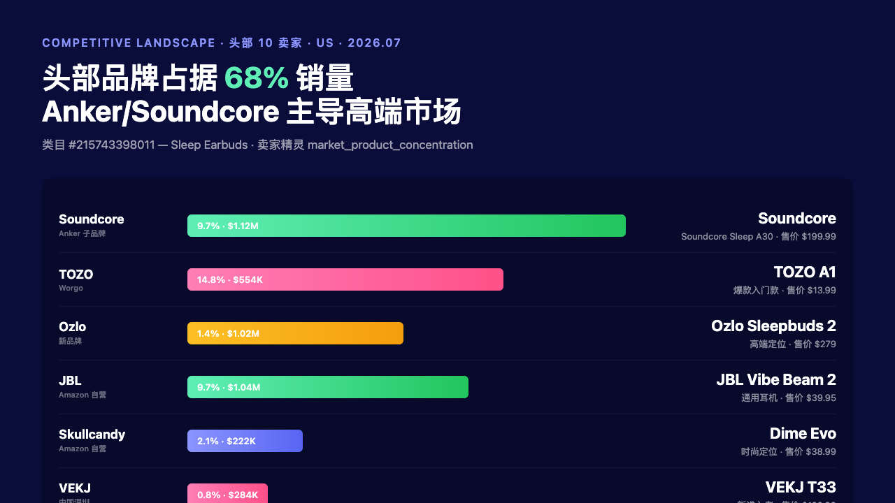 Sleep Earbuds 竞争格局图