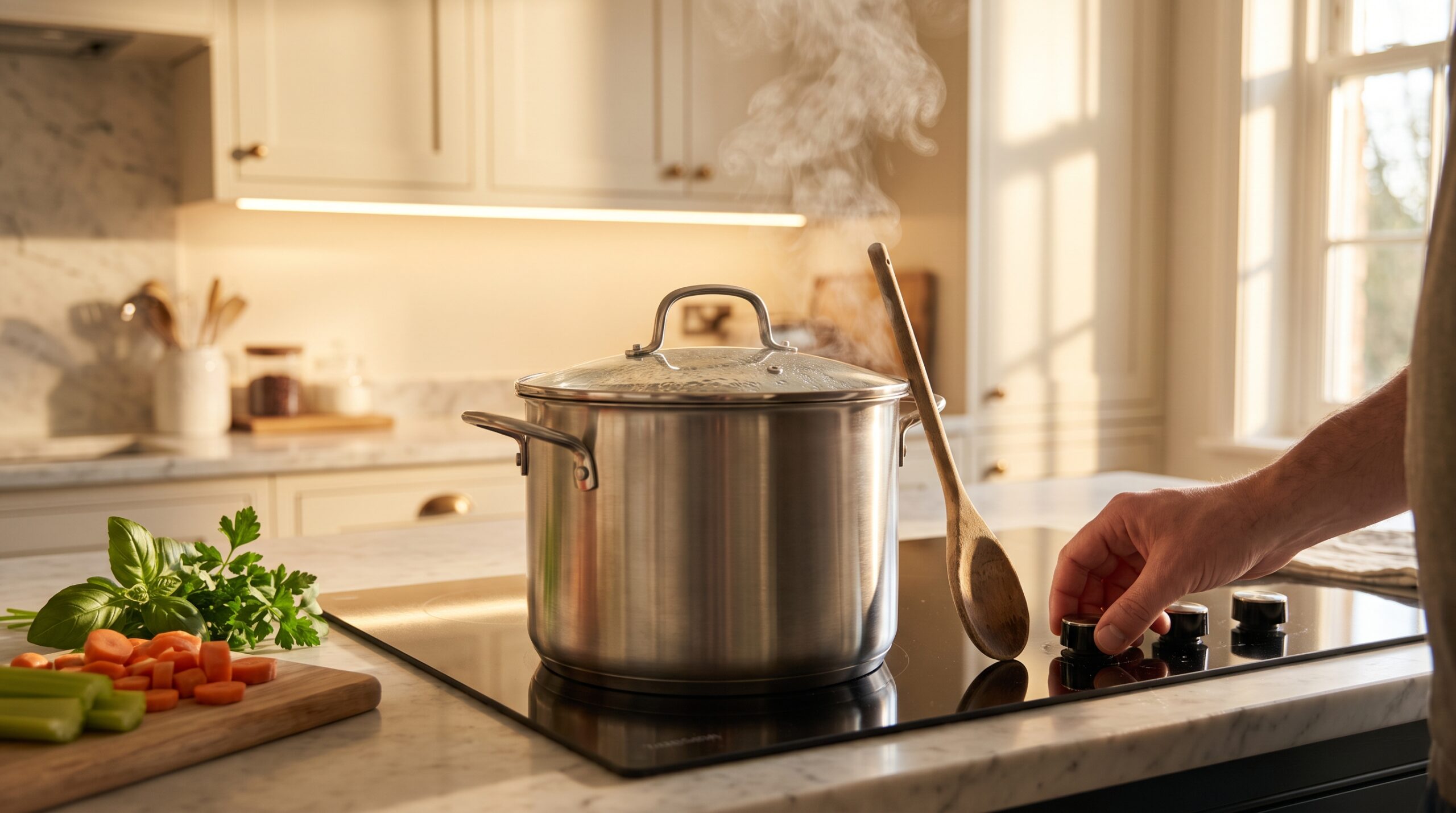Induction Pot 电磁炉锅具 现代家庭厨房场景 — 报告封面